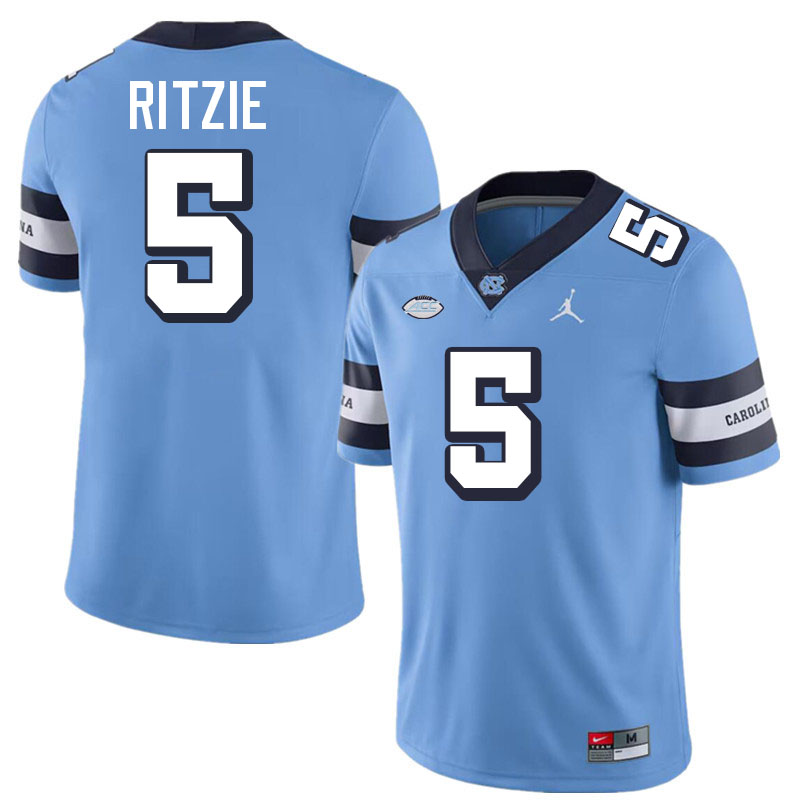 Jahvaree Ritzie UNC Jerseys,North Carolina Tar Heels #5 Jahvaree Ritzie Football Jerseys-Throwback Blue